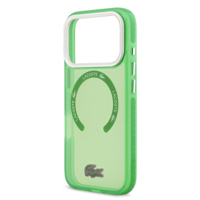 Apple iPhone 17 Pro Case Lacoste Original Licensed M-Safe Charging Feature Iconic Crocodile Logo Frosted Cover - 9