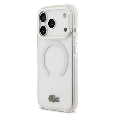 Apple iPhone 17 Pro Case Lacoste Original Licensed M-Safe Charging Feature Iconic Crocodile Logo Frosted Cover - 11