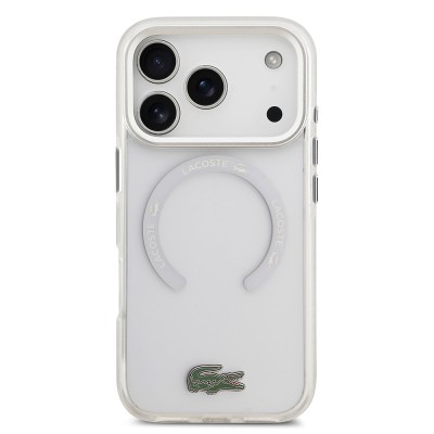 Apple iPhone 17 Pro Case Lacoste Original Licensed M-Safe Charging Feature Iconic Crocodile Logo Frosted Cover - 12