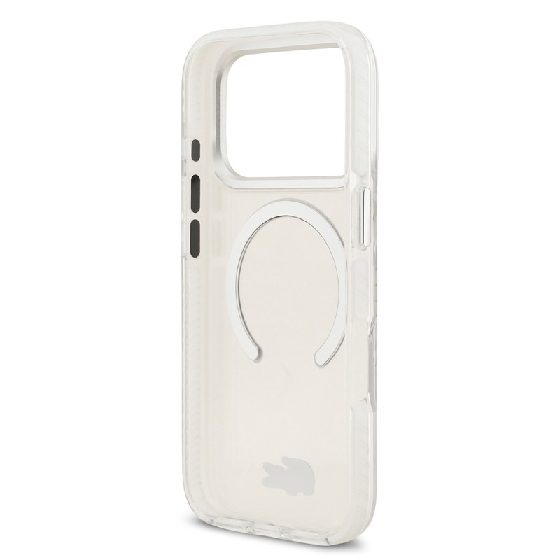 Apple iPhone 17 Pro Case Lacoste Original Licensed M-Safe Charging Feature Iconic Crocodile Logo Frosted Cover - 16