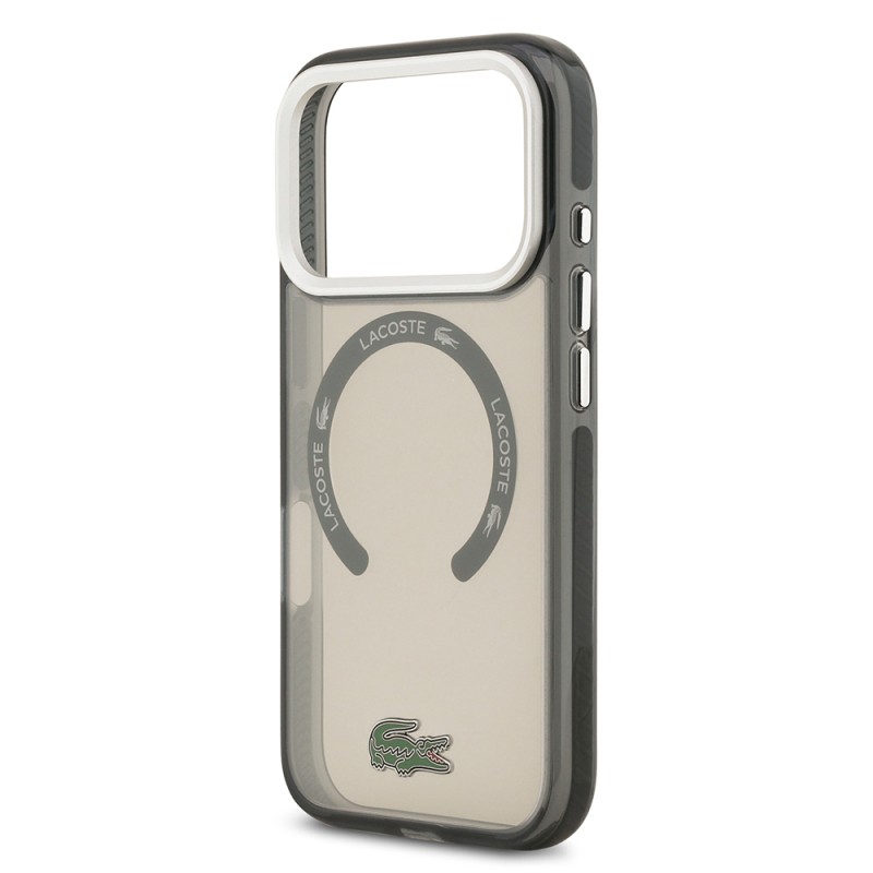 Apple iPhone 17 Pro Case Lacoste Original Licensed M-Safe Charging Feature Iconic Crocodile Logo Frosted Cover - 21