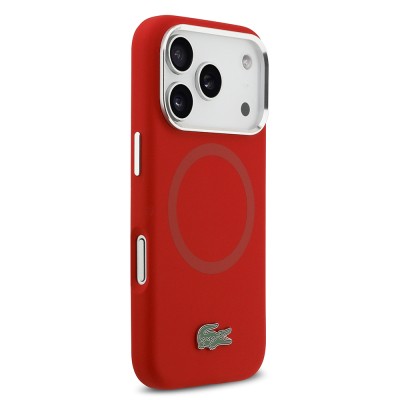 Apple iPhone 17 Pro Case Lacoste Original Licensed M-Safe Charging Feature Iconic Logo Metal Camera Frame Silicone Cover - 8
