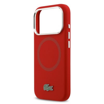 Apple iPhone 17 Pro Case Lacoste Original Licensed M-Safe Charging Feature Iconic Logo Metal Camera Frame Silicone Cover - 10