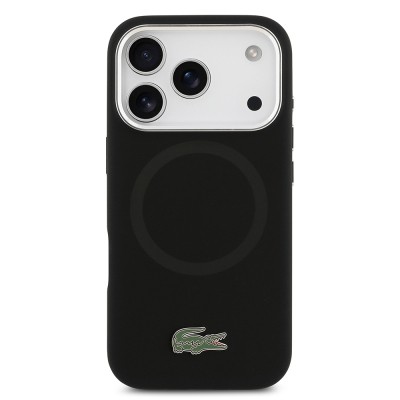 Apple iPhone 17 Pro Case Lacoste Original Licensed M-Safe Charging Feature Iconic Logo Metal Camera Frame Silicone Cover - 25