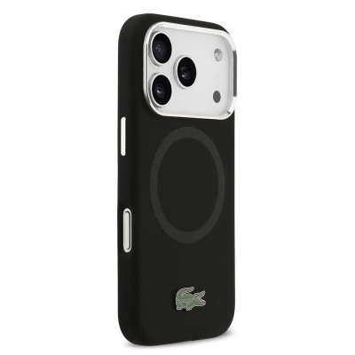 Apple iPhone 17 Pro Case Lacoste Original Licensed M-Safe Charging Feature Iconic Logo Metal Camera Frame Silicone Cover - 26