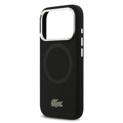 Apple iPhone 17 Pro Case Lacoste Original Licensed M-Safe Charging Feature Iconic Logo Metal Camera Frame Silicone Cover - 28