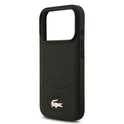 Apple iPhone 17 Pro Case Lacoste Original Licensed M-Safe Charging Feature PU Leather Design Metal Logo Cover - 6