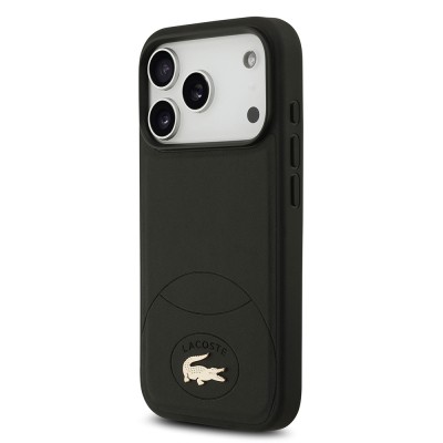 Apple iPhone 17 Pro Case Lacoste Original Licensed M-Safe Charging Feature PU Leather Design Metal Logo Cover - 8