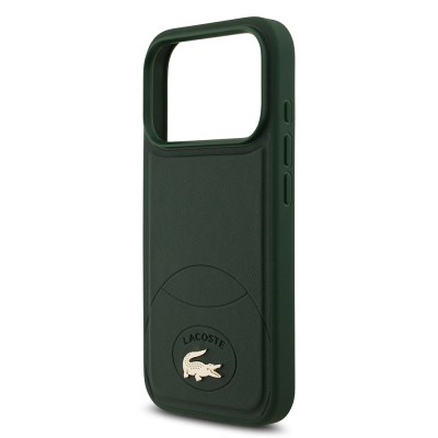Apple iPhone 17 Pro Case Lacoste Original Licensed M-Safe Charging Feature PU Leather Design Metal Logo Cover - 14