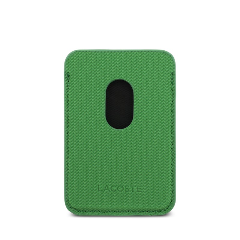 Apple iPhone 17 Pro Case Lacoste Original Licensed M-Safe Charging Feature PU Pique Pattern Metal Logo Card Holder Cover - 14