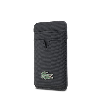 Apple iPhone 17 Pro Case Lacoste Original Licensed M-Safe Charging Feature PU Pique Pattern Metal Logo Card Holder Cover - 20