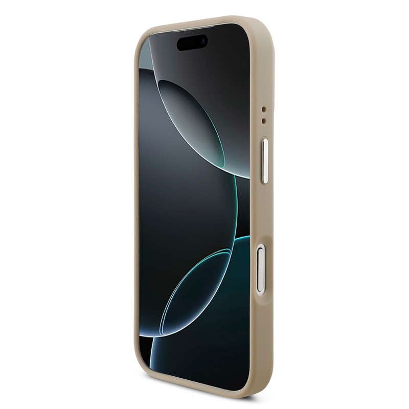 Apple iPhone 17 Pro Case Lacoste Original Licensed M-safe Charging Feature PU Pique Pattern Stand Metal Logo Cover - 30
