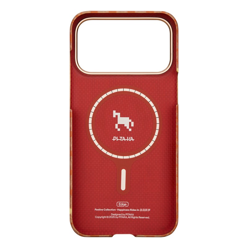 Apple iPhone 17 Pro Case M-safe Charging Enabled Aramid Fiber Pitaka Edge Series Happiness Rides Cover - 5