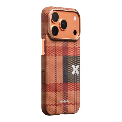 Apple iPhone 17 Pro Case M-safe Charging Enabled Aramid Fiber Pitaka Flora in Grid Series Cover - 3