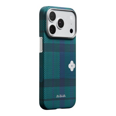 Apple iPhone 17 Pro Case M-safe Charging Enabled Aramid Fiber Pitaka Flora in Grid Series Cover - 4