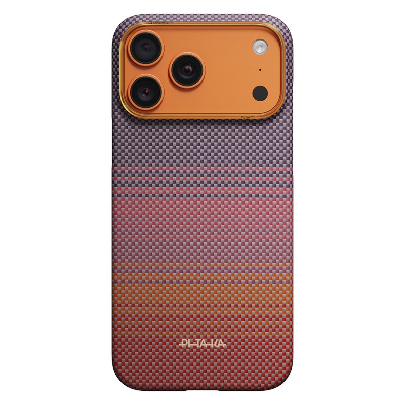 Apple iPhone 17 Pro Case M-safe Charging Enabled Aramid Fiber Pitaka Sunset 2.0 California Dream Series Cover - 13