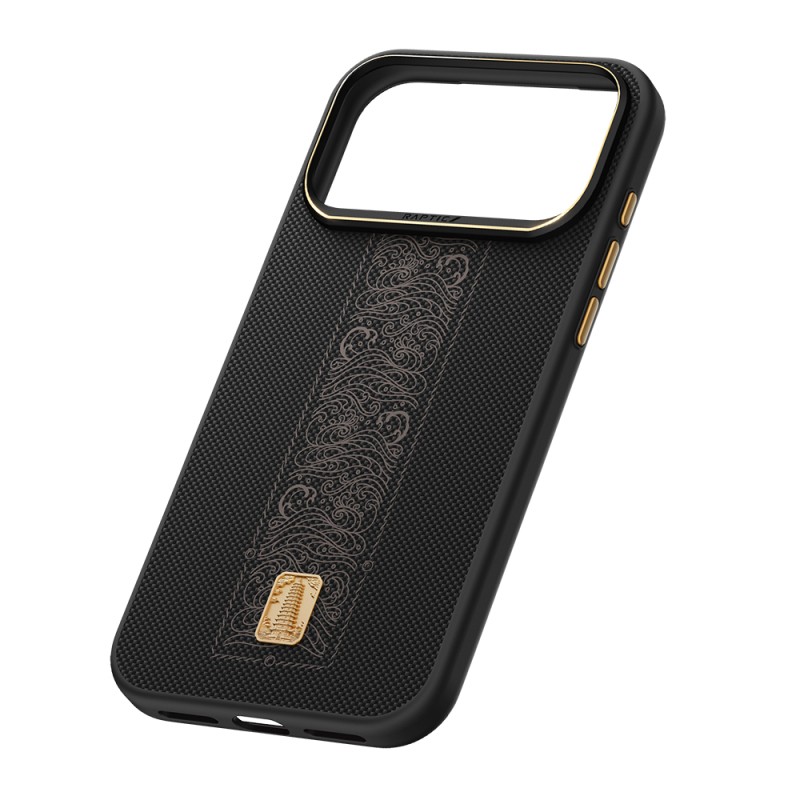 Apple iPhone 17 Pro Case M-safe Charging Enabled Raptic Aramid Dual Rise Series 24K Gold Plated Cover - 4