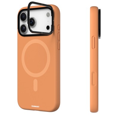 Apple iPhone 17 Pro Case M-Safe Charging Feature Camera Stand Youngkit Gel Cream Series Cover - 8