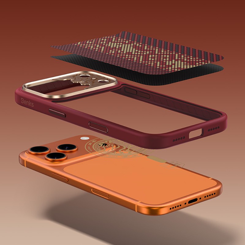Apple iPhone 17 Pro Case M-safe Charging Feature Carbon Fiber Design Benks Knight ArmorPro Kevlar Cover - 17