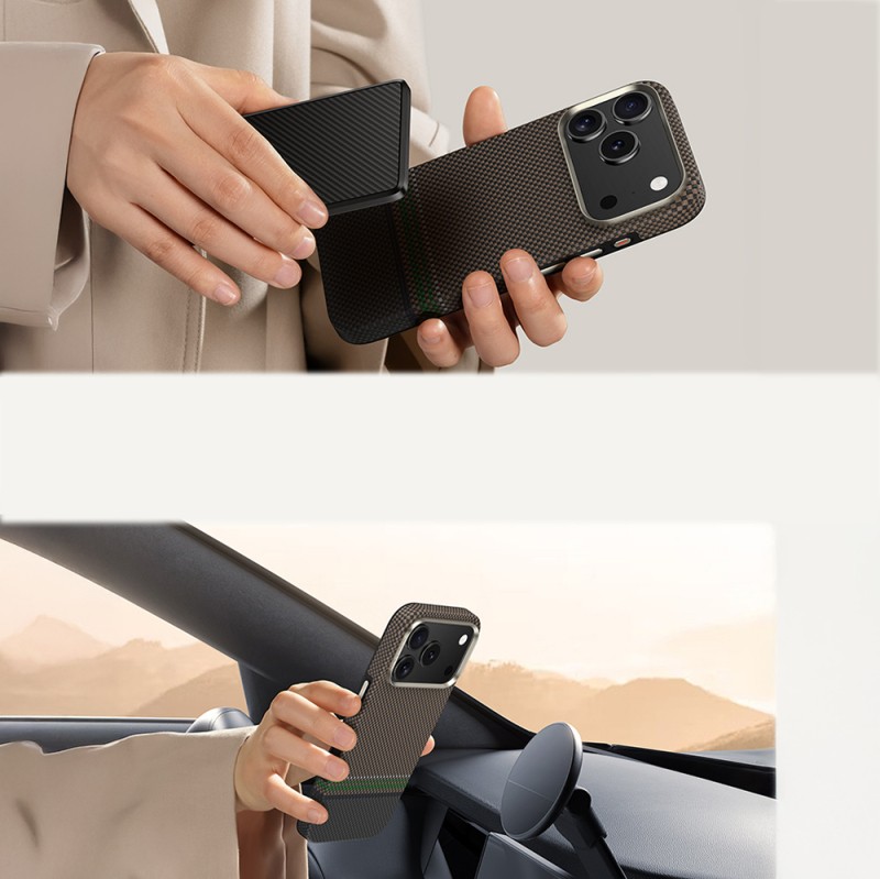 Apple iPhone 17 Pro Case M-safe Charging Feature Carbon Fiber Design Benks Prestige ArmorPro Kevlar Cover - 11