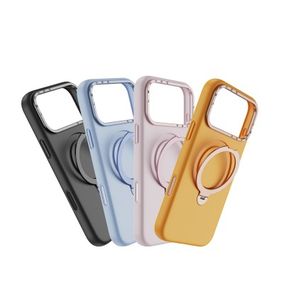 Apple iPhone 17 Pro Case M-safe Charging Feature Metal Stand Liquid Silicone Lenses CK223 Cover - 10