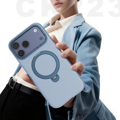Apple iPhone 17 Pro Case M-safe Charging Feature Metal Stand Liquid Silicone Lenses CK223 Cover - 11