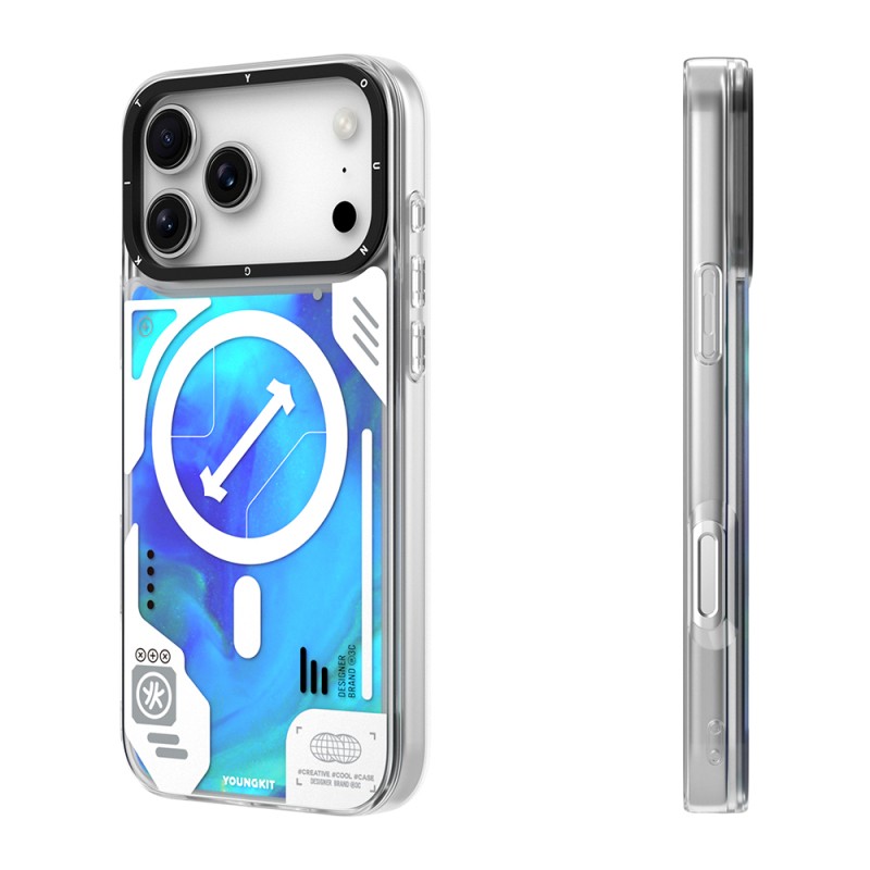Apple iPhone 17 Pro Case M-safe Charging Feature Shiny Sandy Liquid Design Galaxy Fantasy Series Cover - 10