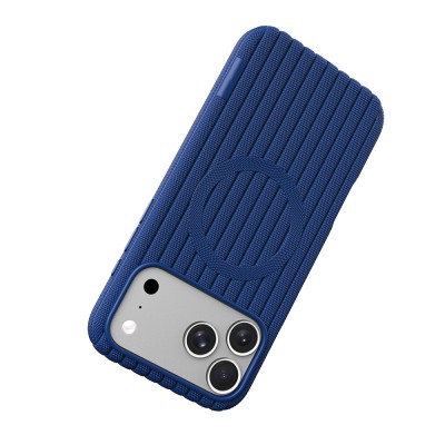 Apple iPhone 17 Pro Case M-Safe Charging Feature Striped Fabric Texture Zore Paris Lorin Cover - 31