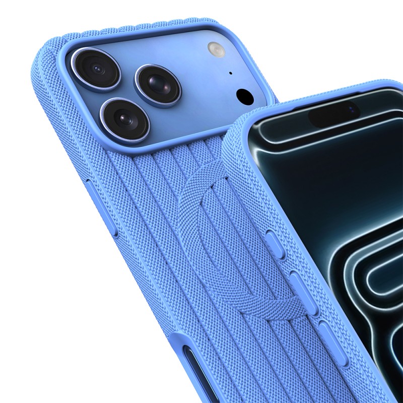 Apple iPhone 17 Pro Case M-Safe Charging Feature Striped Fabric Texture Zore Paris Lorin Cover - 40