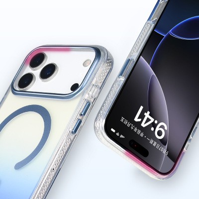 Apple iPhone 17 Pro Case M-safe Charging Feature Transparent Color Transition Zore Toros Cover - 22
