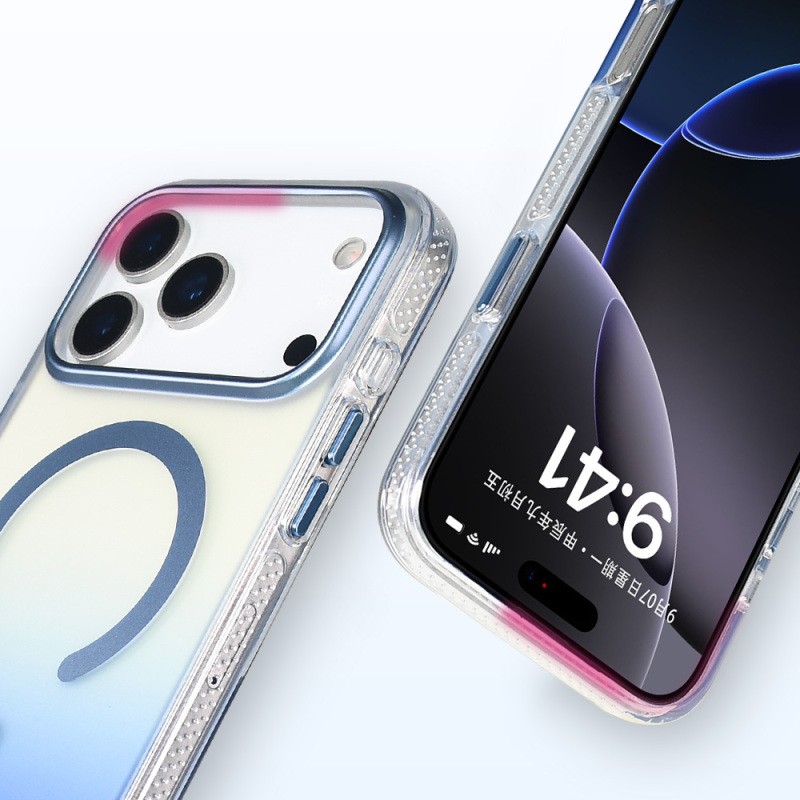 Apple iPhone 17 Pro Case M-safe Charging Feature Transparent Color Transition Zore Toros Cover - 22