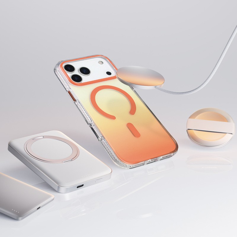 Apple iPhone 17 Pro Case M-safe Charging Feature Transparent Color Transition Zore Toros Cover - 27