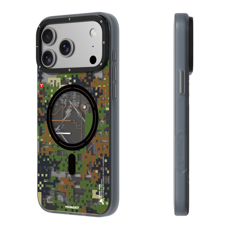 Apple iPhone 17 Pro Case M-Safe Charging Feature Youngkit Camouflage Sykell Series Cover - 10