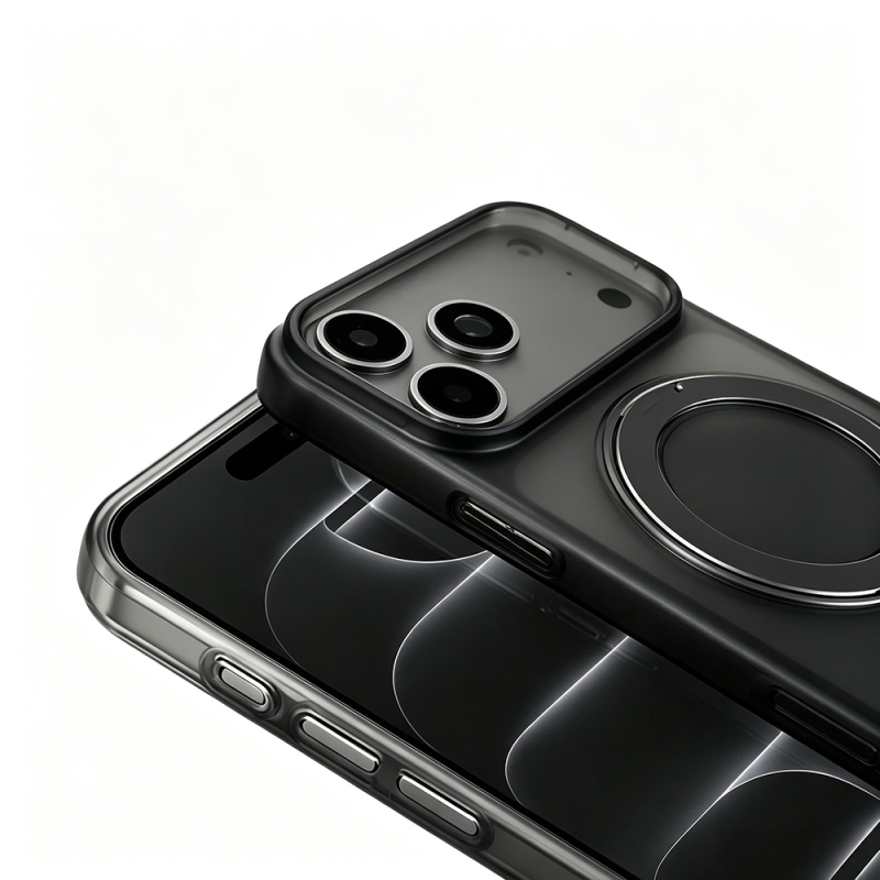 Apple iPhone 17 Pro Case M-Safe Charging Feature Zore Luzer 360 Stand Cover - 10