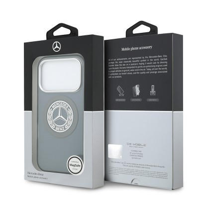 Apple iPhone 17 Pro Case Mercedes Benz Original Licensed M-Safe Charging Feature Dual Layer PC Nostalgic Star Design Cover - 30