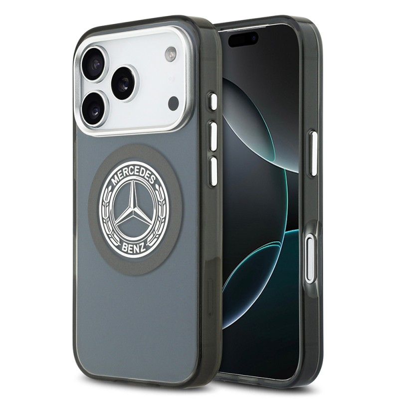 Apple iPhone 17 Pro Case Mercedes Benz Original Licensed M-Safe Charging Feature Dual Layer PC Nostalgic Star Design Cover - 2