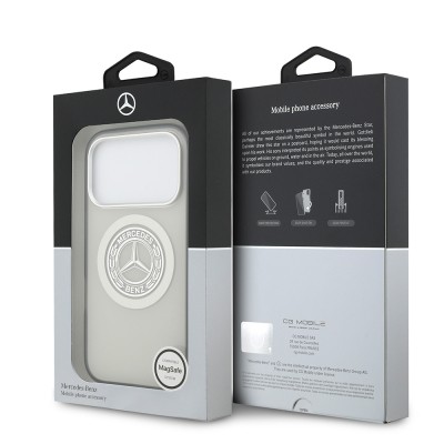 Apple iPhone 17 Pro Case Mercedes Benz Original Licensed M-Safe Charging Feature Dual Layer PC Nostalgic Star Design Cover - 32