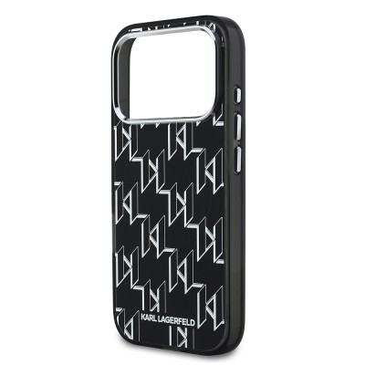 Apple iPhone 17 Pro Case Original Licensed M-Safe Charging Feature Karl Lagerfeld IML Printed Monogram Design Cover - 7