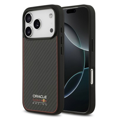 Apple iPhone 17 Pro Case Redbull Original Licensed M-safe Charging Enabled Carbon Fiber Cover with Glowing Logo - 1