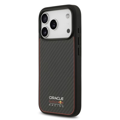 Apple iPhone 17 Pro Case Redbull Original Licensed M-safe Charging Enabled Carbon Fiber Cover with Glowing Logo - 3