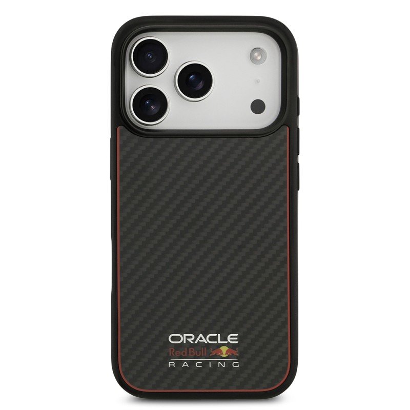 Apple iPhone 17 Pro Case Redbull Original Licensed M-safe Charging Enabled Carbon Fiber Cover with Glowing Logo - 4