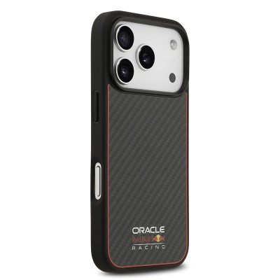 Apple iPhone 17 Pro Case Redbull Original Licensed M-safe Charging Enabled Carbon Fiber Cover with Glowing Logo - 5