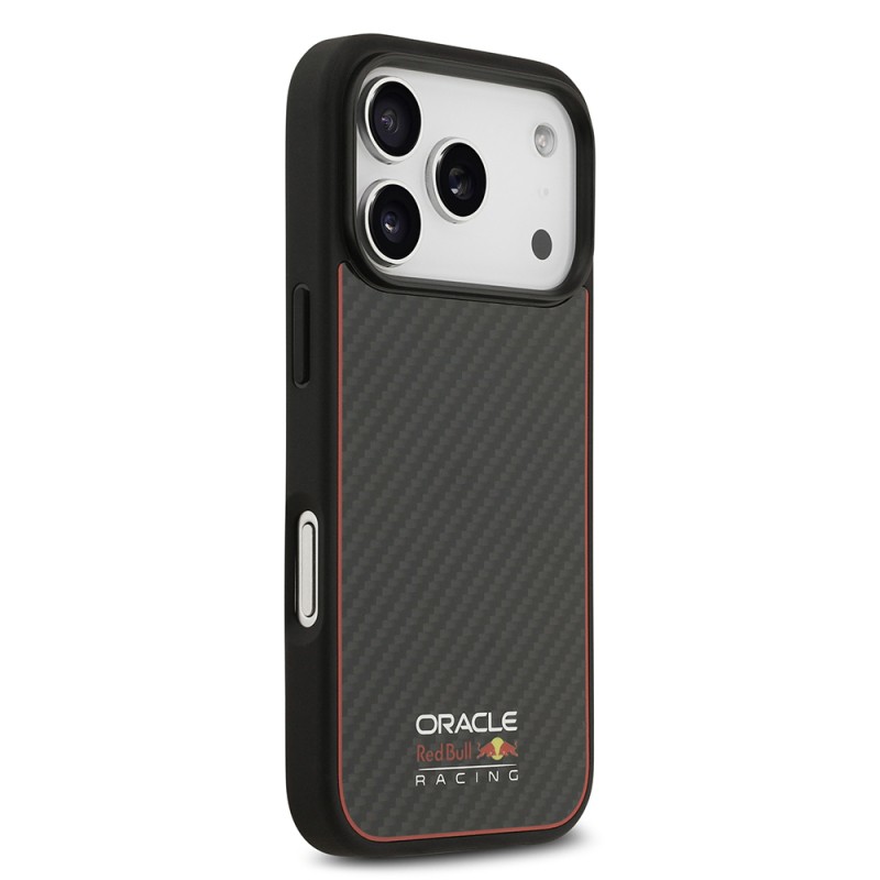 Apple iPhone 17 Pro Case Redbull Original Licensed M-safe Charging Enabled Carbon Fiber Cover with Glowing Logo - 5