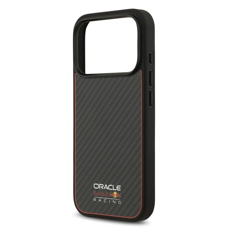 Apple iPhone 17 Pro Case Redbull Original Licensed M-safe Charging Enabled Carbon Fiber Cover with Glowing Logo - 7