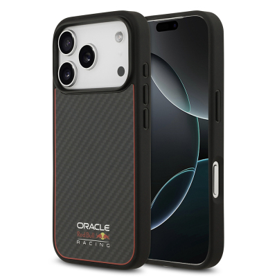 Apple iPhone 17 Pro Case Redbull Original Licensed M-safe Charging Enabled Carbon Fiber Cover with Glowing Logo - Redbull
