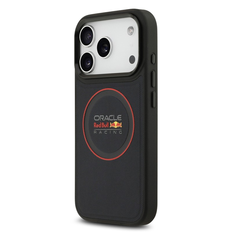 Apple iPhone 17 Pro Case Redbull Original Licensed M-safe Charging Feature Red Ring and Logo Embossed PU Leather Cover - 4