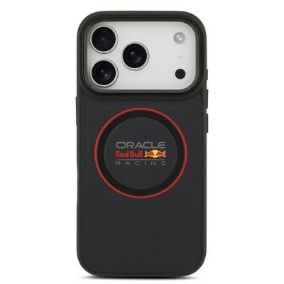Apple iPhone 17 Pro Case Redbull Original Licensed M-safe Charging Feature Red Ring and Logo Embossed PU Leather Cover - 5