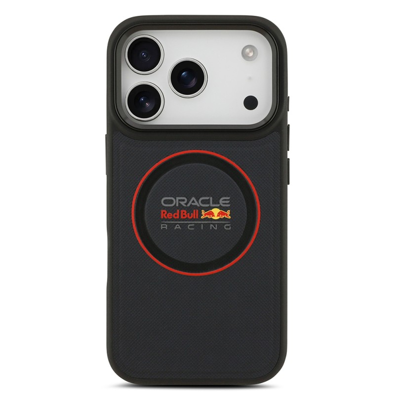 Apple iPhone 17 Pro Case Redbull Original Licensed M-safe Charging Feature Red Ring and Logo Embossed PU Leather Cover - 5