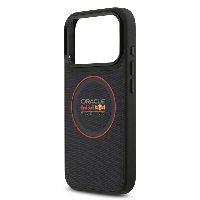 Apple iPhone 17 Pro Case Redbull Original Licensed M-safe Charging Feature Red Ring and Logo Embossed PU Leather Cover - 7