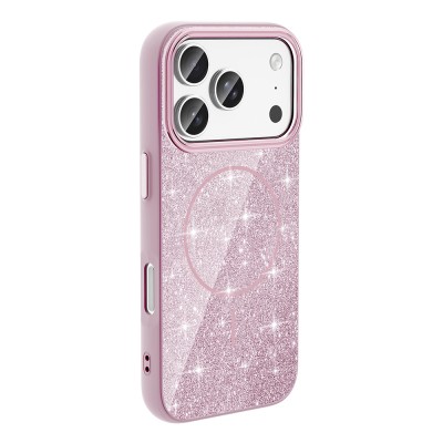 Apple iPhone 17 Pro Case Shining Glitter Zore Okso Cover M-safe Charging Feature - 7